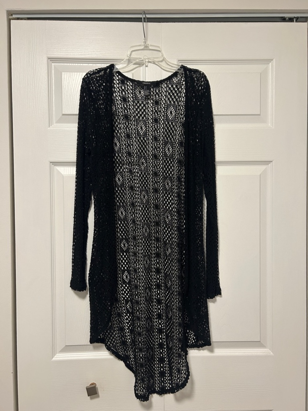Black Crochet Cardigan